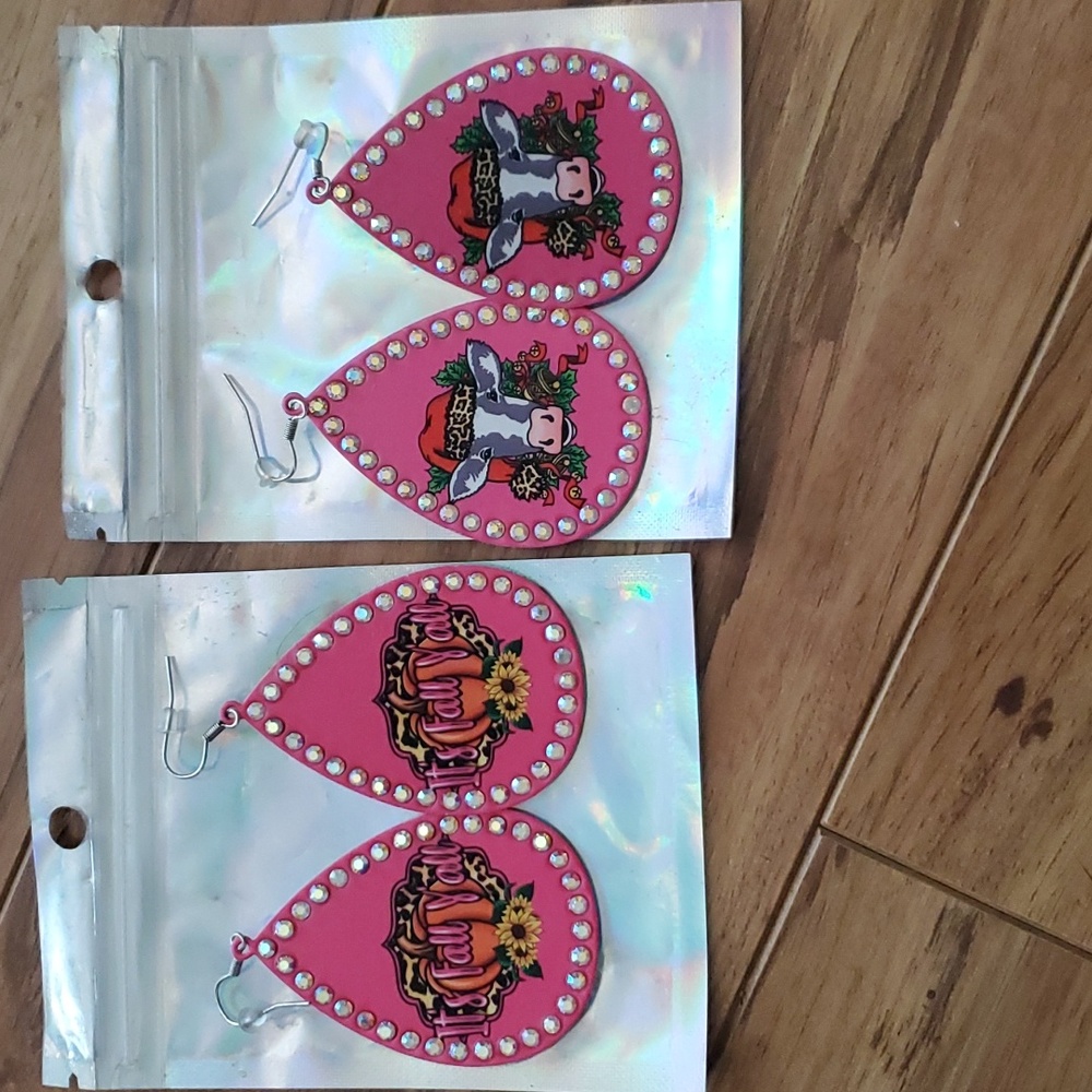 Holiday Theme Bling Earrings